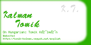 kalman tomik business card